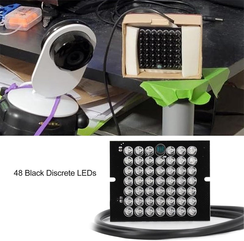 Wal front لوحة إضاءة LED بالأشعة تحت الحمراء 940nm تصميم مدمج كاميرا إضاءة ملء بالأشعة تحت الحمراء لليل 12VDC مناسبة لمراقبة CCTV - Image 2